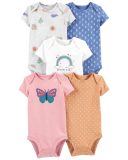 Set 5 bodysuit tay ngắn hoạ tiết rainbow đủ màu