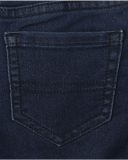 Quần short jean xanh đậm wash nhẹ - Hình ảnh 4