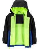 Áo khoác gió xanh colorblock - Hình ảnh 2
